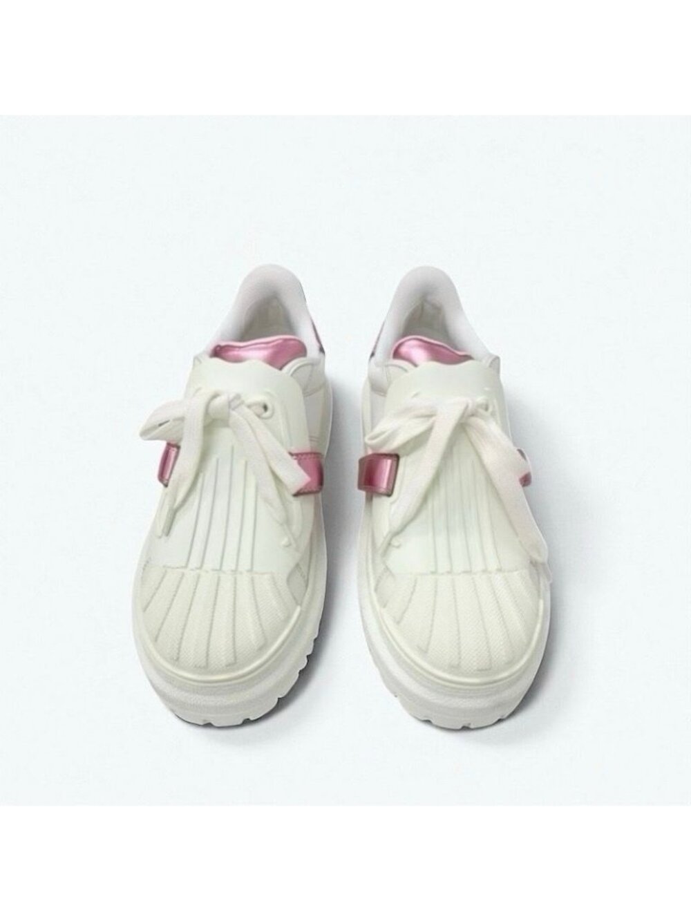 Christian Dior-id Sneakers Shoes Leather Rubber White Pink Logo Velcro - Picture 2 of 10